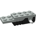 LEGO Lichtgrijs Pullback Motor 6 x 2 x 1.3 met Wit Shafts en Zwart Basis