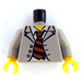 LEGO Lichtgrijs Scientist met Light Grijs Jacket en Striped Tie Torso met Light Grijs Armen en Geel Handen (973)