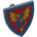 LEGO Light Gray Shield - Triangular with Blue and Yellow Dragon on Red (3846)