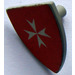 LEGO Light Gray Shield - Triangular with White Cross on Red Background Sticker (3846)