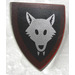 LEGO Light Gray Shield - Triangular with Wolfpack (Brown Border) (3846)