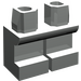 LEGO Gris clair Court Jambes (41879 / 90380)