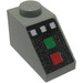 LEGO Light Gray Slope 1 x 2 (45°) with Green and Red Button, White Buttons (3040)