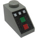 LEGO Light Gray Slope 1 x 2 (45°) with Green and Red Button, White Buttons (3040 / 82519)