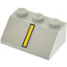 LEGO Lichtgrijs Helling 2 x 3 (45°) met Zwart en Geel Verticaal Line (3038)