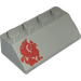 LEGO Lichtgrijs Helling 2 x 4 (45°) met Rood Gryphon (Links ) met ruw oppervlak (3037)