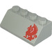 LEGO Lichtgrijs Helling 2 x 4 (45°) met Rood Gryphon (Rechtsaf) met ruw oppervlak (3037)