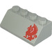 LEGO Light Gray Slope 2 x 4 (45°) with Red Gryphon (right) with Rough Surface (3037 / 44563)