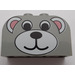 LEGO Light Gray Slope Brick 2 x 4 x 2 Curved with Bear Face (4744)