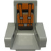 LEGO Light Gray Technic Seat 3 x 2 Base with Orange Straps Sticker (2717)