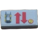 LEGO Light Gray Tile 1 x 2 with Car, Up and Down Arrows and &#039;2&#039; Sticker with Groove (3069)
