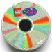 LEGO Light Gray Tile 2 x 2 Round with Colored Sections and LEGO and Scala Logo Sticker with &quot;X&quot; Bottom (4150)