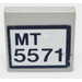 LEGO Light Gray Tile 2 x 2 with &#039;MT 5571&#039; Sticker with Groove (3068)