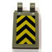 LEGO Light Gray Tile 2 x 3 with Horizontal Clips with Black and Yellow Danger Stripes (&#039;U&#039; Clips) (30350)