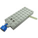 LEGO Lichtgrijs Trein Reverser Steen met Blauw Magneet Coupling