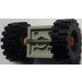 LEGO Light Gray Vintage Axle Plate With Red Wheel Hub and Medium Offset Treaded Tyre