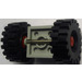 LEGO Lichtgrijs Vintage Axle Plate With Red Wheel Hub and Medium Offset Treaded Tyre