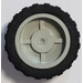 LEGO Light Gray Wheel Hub 14.8 x 16.8 with Centre Groove with Tire 24 x 14 Shallow Tread (Tread Small Hub) without Band around Center of Tread