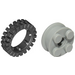 LEGO Light Gray Wheel Rim 10 x 17.4 with 4 Studs and Technic Peghole with Narrow Tire 24 x 7 with Ridges Inside