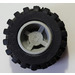 LEGO Lysegrå Wheel Rim Wide Ø11 x 12 with Notched Hole with Tire 21mm D. x 12mm - Offset Tread Small Wide with Slightly Bevelled Edge and no Band