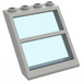 LEGO Light Gray Window 4 x 4 x 3 Roof with Centre Bar and Transparent Light Blue Glass (6159)