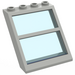 LEGO Light Gray Window 4 x 4 x 3 Roof with Centre Bar and Transparent Light Blue Glass (6159 / 75257)