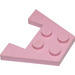 LEGO Rose clair Coin assiette 3 x 4 sans encoches pour tenons (4859)