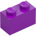 LEGO Violet Clair Brique 1 x 2 avec tube inférieur (3004 / 93792)