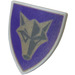 LEGO Light Stone Gray Minifig Shield Triangular with Golden Wolf on Purple Background (Danju) (3846)