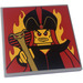 LEGO Licht Steengrijs Tegel 4 x 4 met Jafar, Flames Sticker (1751)