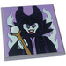 LEGO Light Stone Gray Tile 4 x 4 with Maleficent, Flames Sticker (1751)