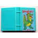 LEGO Light Turquoise Book 2 x 3 with Green Dragon and Red Writings Sticker (33009)