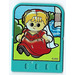 LEGO Light Turquoise Explore Story Builder Crazy Castle Story Card with Girl in red dress pattern (43991)