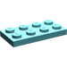 LEGO Licht Turkoois Plaat 2 x 4 (3020)