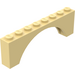 LEGO Light Yellow Arch 1 x 8 x 2 Thick Top and Reinforced Underside (3308)