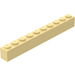 LEGO Light Yellow Brick 1 x 10 (6111)