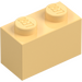 LEGO Light Yellow Brick 1 x 2 with Bottom Tube (3004 / 93792)