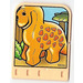 LEGO Light Yellow Explore Story Builder Meet the Dinosaur story card with orange dinosaur pattern (44016)