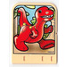LEGO Light Yellow Explore Story Builder Meet the Dinosaur story card with red dinosaur pattern (44013)