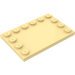 LEGO Lichtgeel Tegel 4 x 6 met Studs Aan 3 Edges (6180)