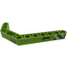 LEGO Lime Beam 3 x 3.8 x 7 Bent 45 Double with Black &#039;1&#039;, Diagonal Stripes Sticker (32009)