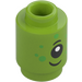 LEGO Lime Mattoncino 1 x 1 Rotondo con Alieno Viso con bottoncino aperto (3062)