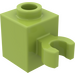 LEGO Limette Backstein 1 x 1 mit Vertikale Clip (O-Clip öffnen, Hohlbolzen) (60475 / 65460)