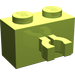 LEGO Limette Backstein 1 x 2 mit Vertikale Clip (Lücke im Clip) (30237)