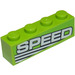 LEGO Lime Klods 1 x 4 med &#039;SPEED&#039; (Venstre) Klistermærke (3010)