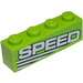 LEGO Lime Brick 1 x 4 with &#039;SPEED&#039; (Left) Sticker (3010)