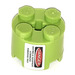 LEGO Lime Brick 2 x 2 Round with Danger electrical Equipment Sticker (3941)