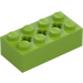 LEGO Limette Stein 2 x 4 mit Achse Löcher (39789)