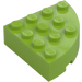 LEGO Lime Brick 4 x 4 Round Corner (2577)