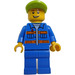 LEGO Lime Deckel, Blau Jacket, Orange Streifen, Lopsided Open Grinsen Minifigur